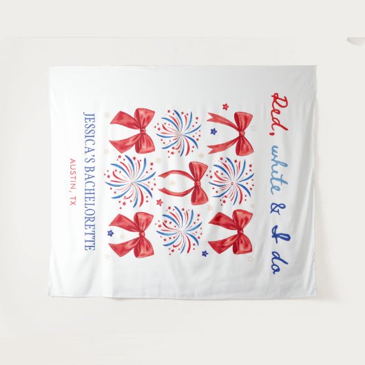 Rood Wit en ik doe 4 juli vrijgezellenfeest Wandkleed (Voorkant (horizontaal))