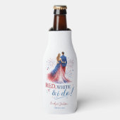 Rood Wit en Ik Doe Americana Bruiloft Flesjeskoeler (Fles Voorkant)