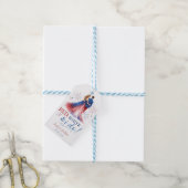 Rood Wit en Ik Doe Americana Trouwen Cadeaulabel (Met Touw)