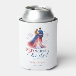 Rood Wit en Ik Doe Amerikaanse Huwelijk Blikjeskoeler