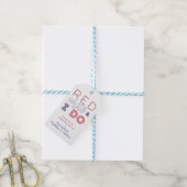 Rood Wit En Ik Doe Co-Ed Trouwfeest Favor Cadeaulabel (Met Touw)