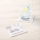 Rood, Wit en IK DOE Douche Coaster Kartonnen Onderzetters (Insitu)