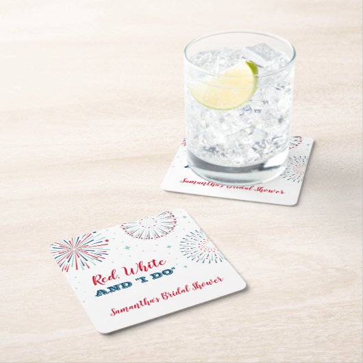 Rood, Wit en IK DOE Douche Coaster Kartonnen Onderzetters (Insitu)