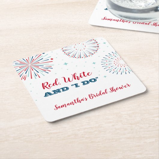 Rood, Wit en IK DOE Douche Coaster Kartonnen Onderzetters (Schuin)