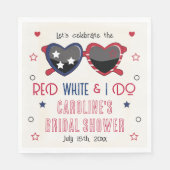 Rood Wit en ik doe hart zonnebril Bruidsmeestersch Servet (Voorkant)