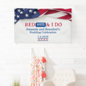 Rood, Wit en Ik Doe Trouwen op 4 Juli Spandoek (Insitu)