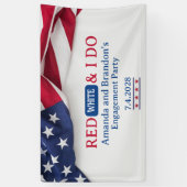 Rood, Wit en Ik Doe Vier Juli Verlovingspartij Spandoek (Verticaal)