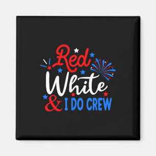 Rood wit en ik maak 4 juli Shirt afhankelijk Magneet