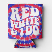 Rood wit en ik | Retro Amerikaanse Tie Dye Blikjeskoeler (Voorkant)