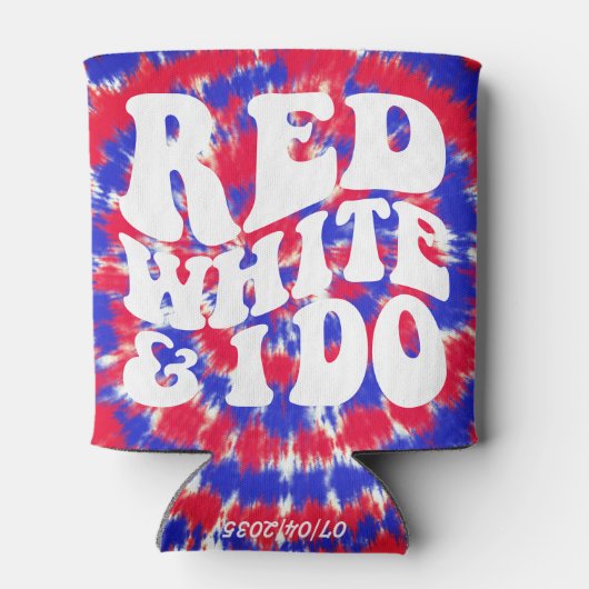 Rood wit en ik | Retro Amerikaanse Tie Dye Blikjeskoeler (Achterkant)