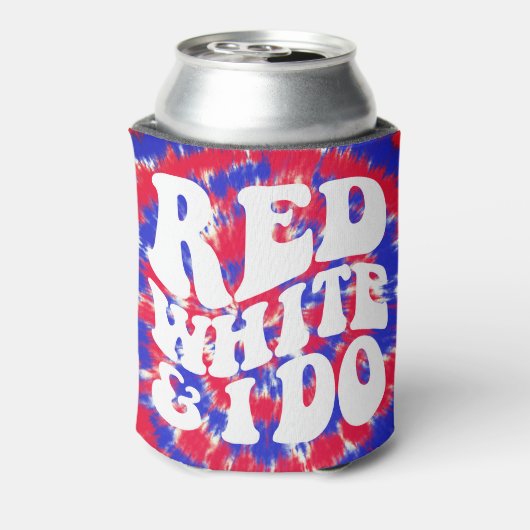Rood wit en ik | Retro Amerikaanse Tie Dye Blikjeskoeler (Blikje Achterkant)