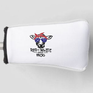 Rood Wit en Koe Patriotische Koe Vier Juli Golfheadcover
