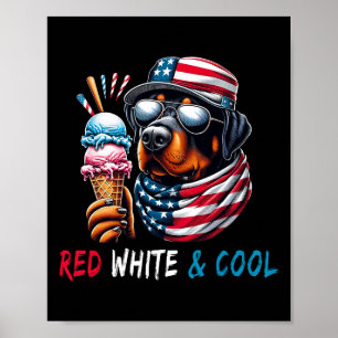 Rood wit en koel hondenijs 4 juli poster