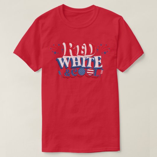 rood wit en koel t-shirt (Design voorkant)