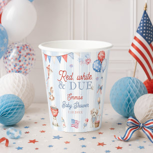 Rood Wit en Komend Baby Shower Papieren Bekers