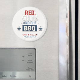 Rood Wit en Komend BBQ Baby Shower  Magneet
