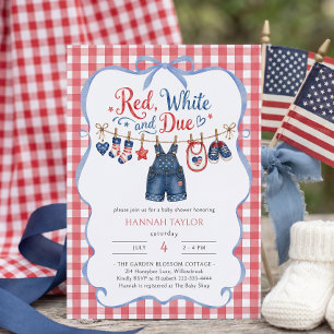 Rood Wit en Komt Baby Shower Uitnodiging