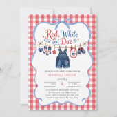 Rood Wit en Komt Baby Shower Uitnodiging (Voorkant)
