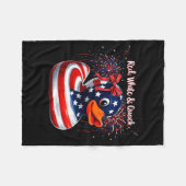 Rood Wit En Kwak Grappige Eend 4 Juli Fleece Deken (Voorkant (Horizontaal))