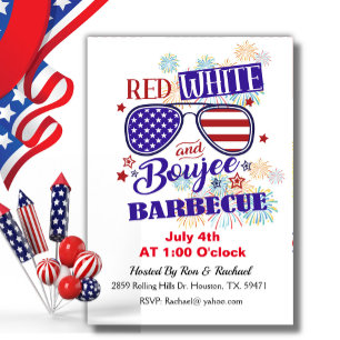 Rood Wit En Luxe 4 Juli BBQ Kaart
