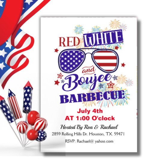 Rood Wit En Luxe 4 Juli BBQ Kaart