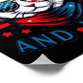 Rood wit en miauw kat Amerikaanse vlag 4th van jul Poster (Hoek)
