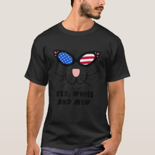 Rood Wit En Miauw Mop Kat 4 Juli T-shirt