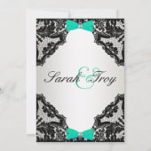 Rood, wit en Mint Groen Berichten Uitnodiging tot  (Achterkant)