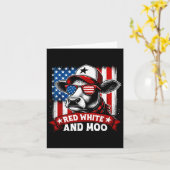 Rood, wit en Moo - grappig 4 juli Kaart (Gele Bloem)