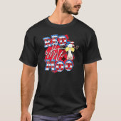 Rood Wit en Moo Koe Zonnebril Patriottisch 4e van T-shirt (Voorkant)