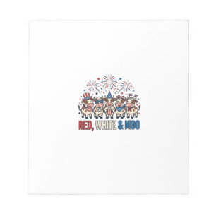 Rood Wit en Moo Patriottische Koe Vintage T-shirt_ Notitieblok