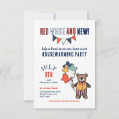 Rood, Wit, en Nieuw |  Zomer Huisfeestje Kaart (Voorkant)