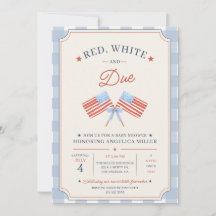 Rood Wit en Op Komst Baby Shower Patriottisch Amer