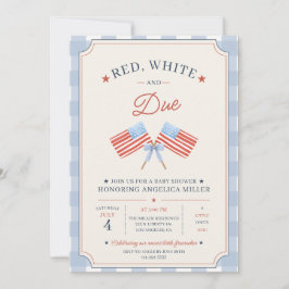 Rood Wit en Op Komst Baby Shower Patriottisch Amer Kaart