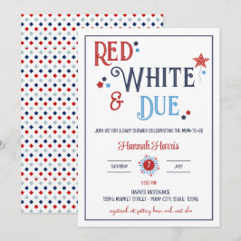 Rood Wit en Op Komst Baby Shower Uitnodiging