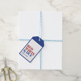 Rood Wit en Op Tijd 4 juli Baby Shower Cadeaulabel