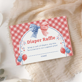 Rood Wit en Op Tijd Baby Shower Luier Raffle Informatiekaartje