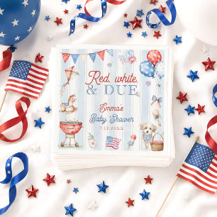 Rood Wit en Op Tijd Baby Shower Servet