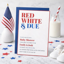 Rood Wit en Op Tijd voor 4 Juli Baby Shower 