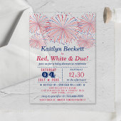 Rood, wit en opeisbaar | 4 juli Baby shower Acryl Uitnodigingen