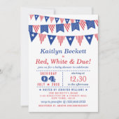 Rood, wit en opeisbaar | 4 juli Baby shower Kaart (Voorkant)