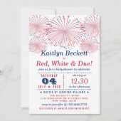 Rood, wit en opeisbaar | 4 juli Baby shower Kaart (Voorkant)