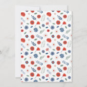 Rood, wit en opeisbaar Floral Truck Baby shower Kaart (Achterkant)