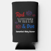 Rood wit en opeisbaar seltzer blikjeskoeler (Voorkant)