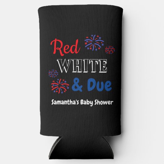 Rood wit en opeisbaar seltzer blikjeskoeler (Voorkant)