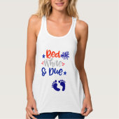 Rood wit en oplopend 4 juli kraambed tanktop (Voorkant)