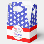 Rood wit en oplopend Baby shower Bedankdoosjes (Geopend)