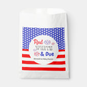 Rood wit en oplopend Baby shower Bedankzakje (Voorkant)