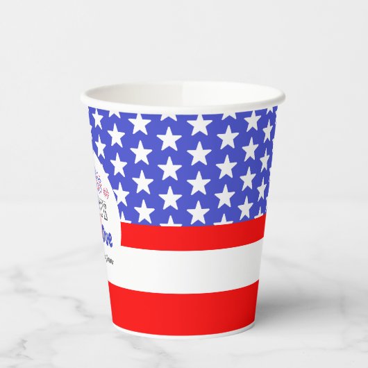 Rood wit en oplopend Baby shower Papieren Bekers (Links)