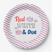 Rood wit en oplopend Baby shower Papieren Bordje (Voorkant)